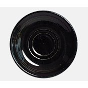 Tuxton Concentrix TuxCare Black Ceramic Saucer 6 Inch - Pack of 24 - Perfect for Restaurants, Cafes & Upscale Dining Events