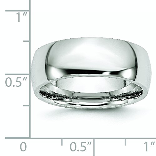Men's Cobalt Polished 8mm Wedding Band Ring - Durable Comfort Fit Cobalt Chrome Ring for Men - Perfect for Engagement, Wedding, Anniversary & Everyday Wear