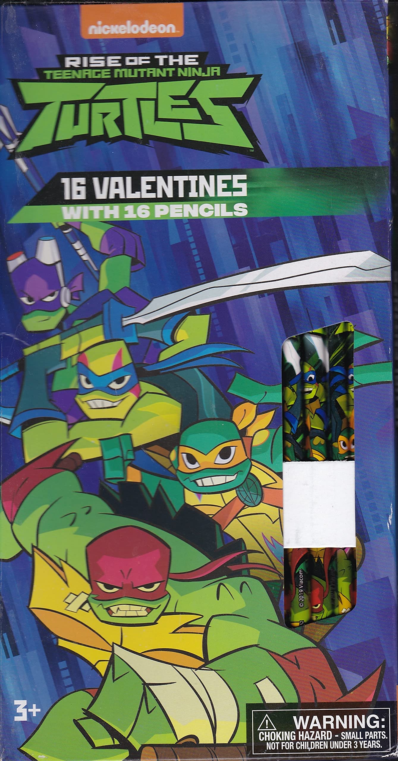 Rise of the Teenage Mutant Ninja Turtles 16 Valentine's Day Cards with Pencils - Perfect for Classroom Exchanges & Kids' Party Favors