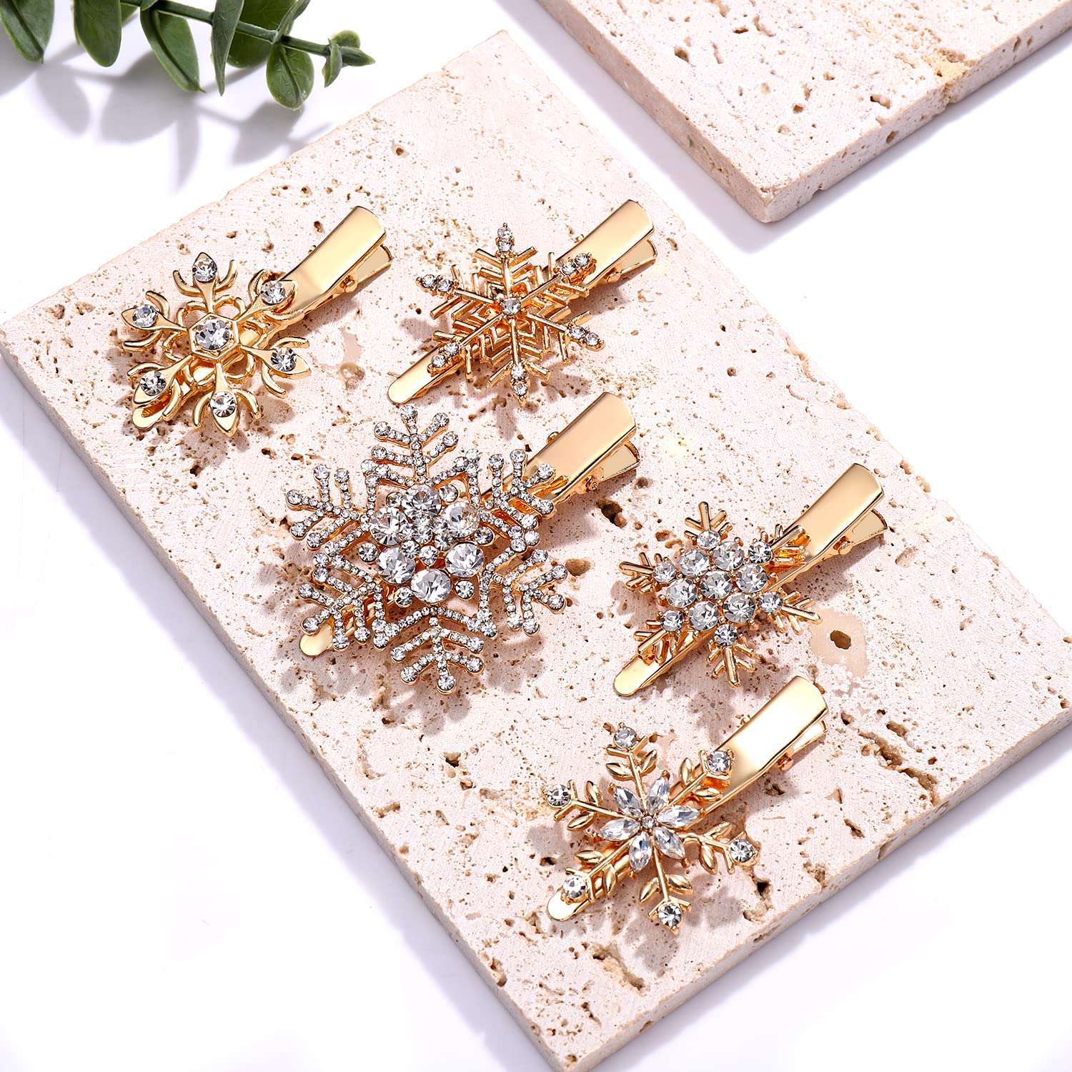 10 Pack Christmas Snowflake Hair Clips for Women & Girls - Sparkling Rhinestone Winter Hair Accessories for Holidays, Weddings & Bridal Gifts (Perfect for Christmas Parties, Winter Festivals & Special Occasions)