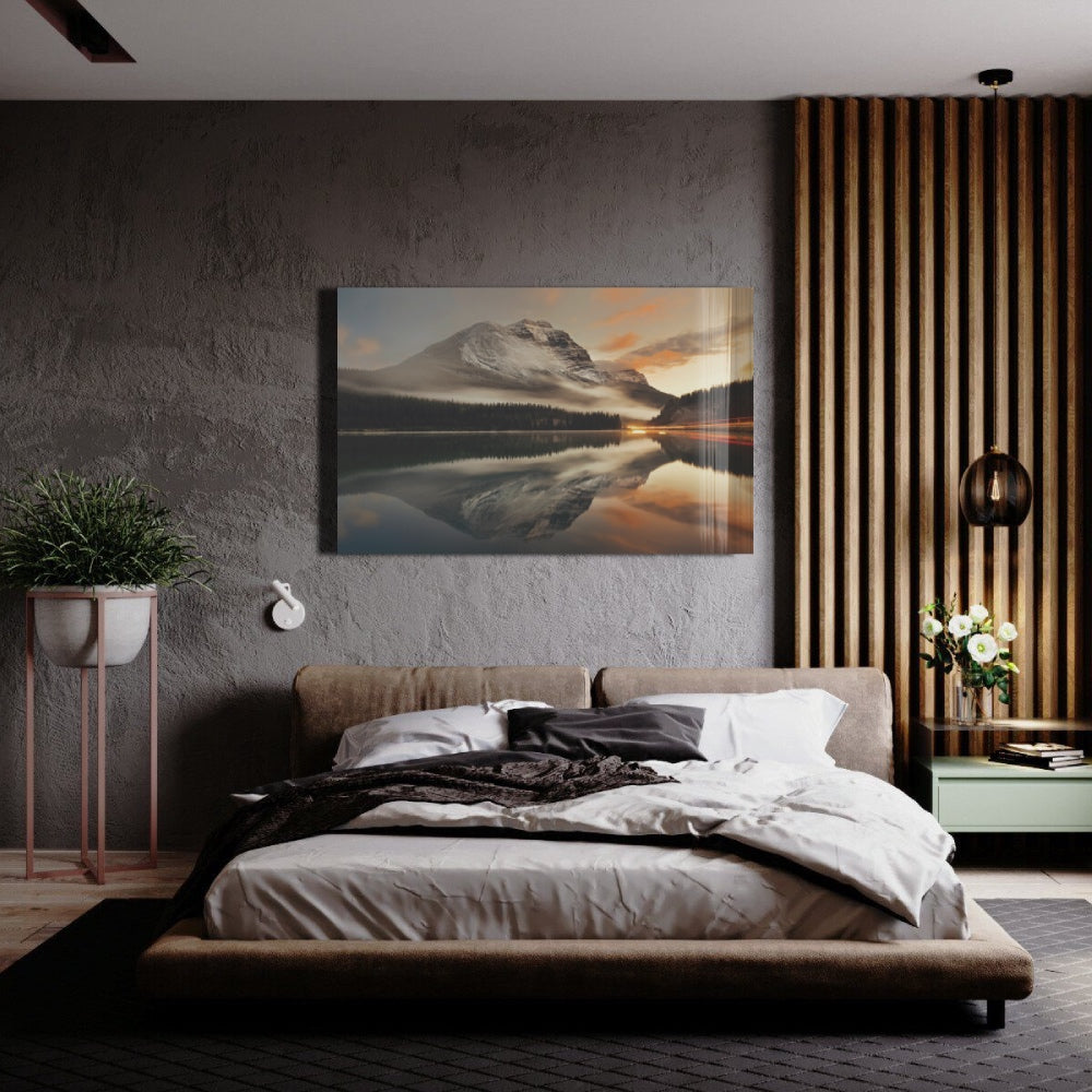 Lake and Mountain Wall Art - Stunning Nature Landscape Canvas Print for Home & Office Decor - Perfect for Living Room, Bedroom, and Workspace