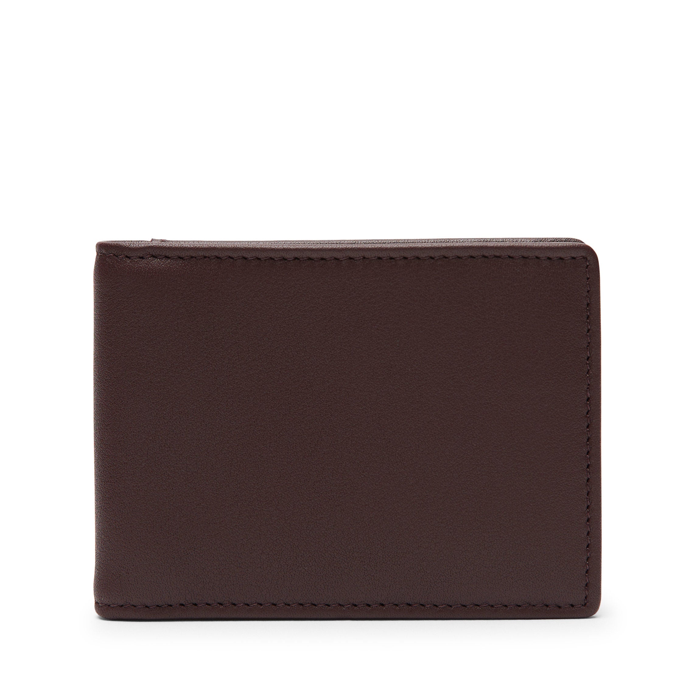 Slim Utility Card Wallet - RFID Blocking Mahogany Leather Minimalist Wallet for Men & Women - Perfect for Travel, Business & Everyday Use