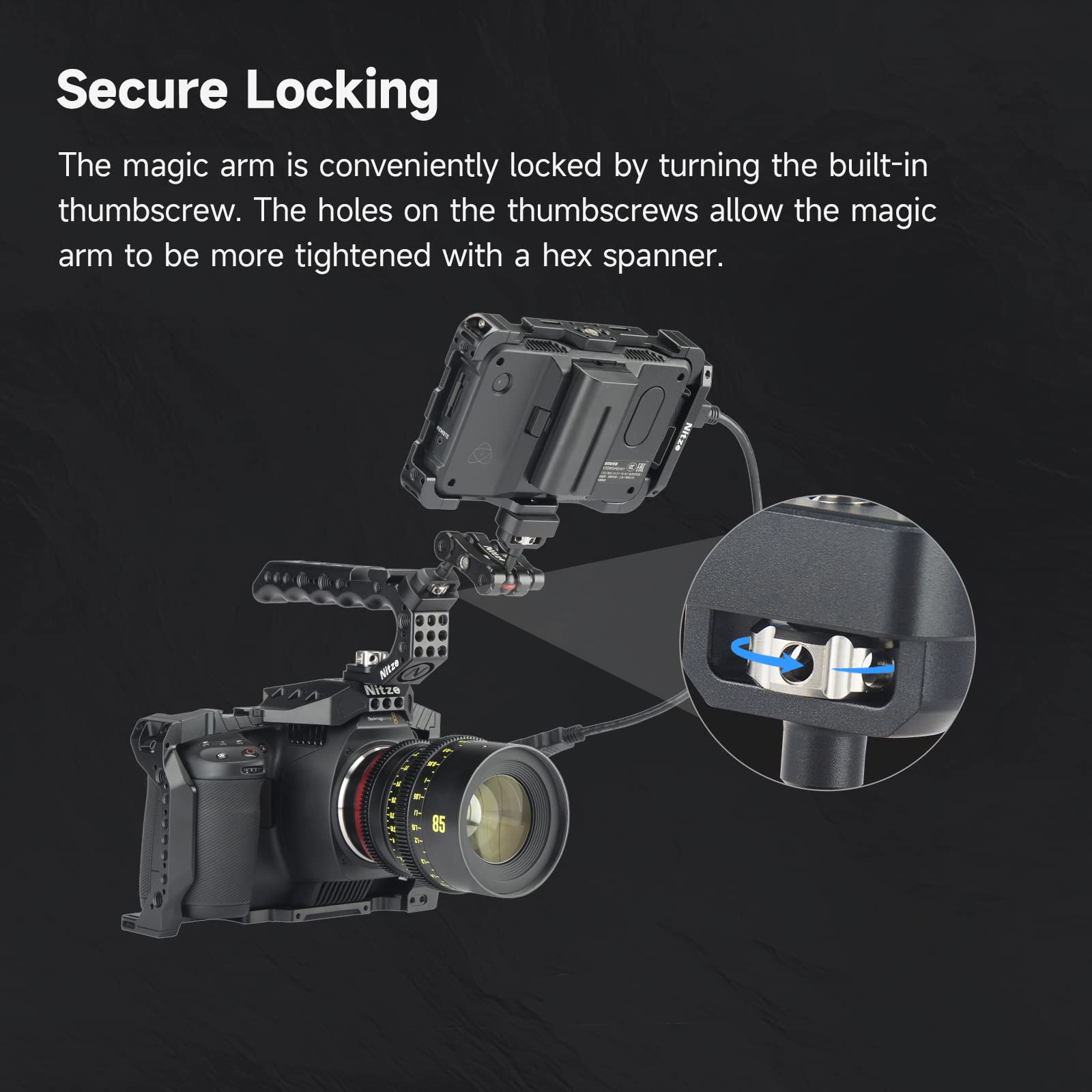 Nitze Articulating Magic Arm - Heavy Duty Camera Mount with 3/8