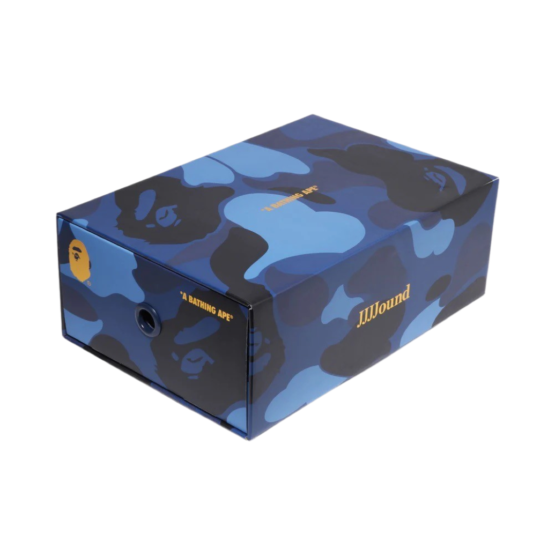 BAPE x JJJJound Bapesta Low Sneakers - White & Navy Leather Casual Shoes for Men | Streetwear Fashion & Urban Lifestyle