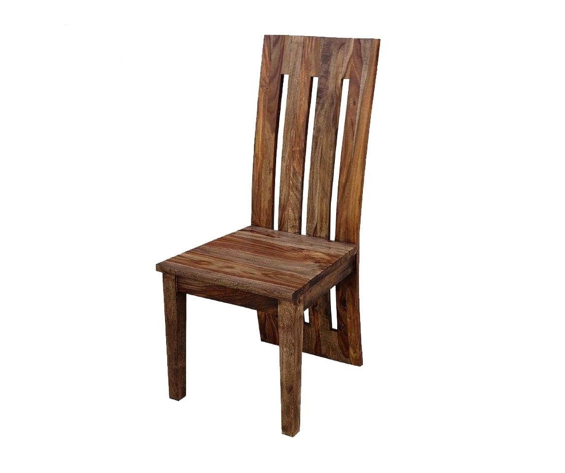 Premium Indian Solid Wood Dining Chair - Handcrafted Brown Wooden Chair 18