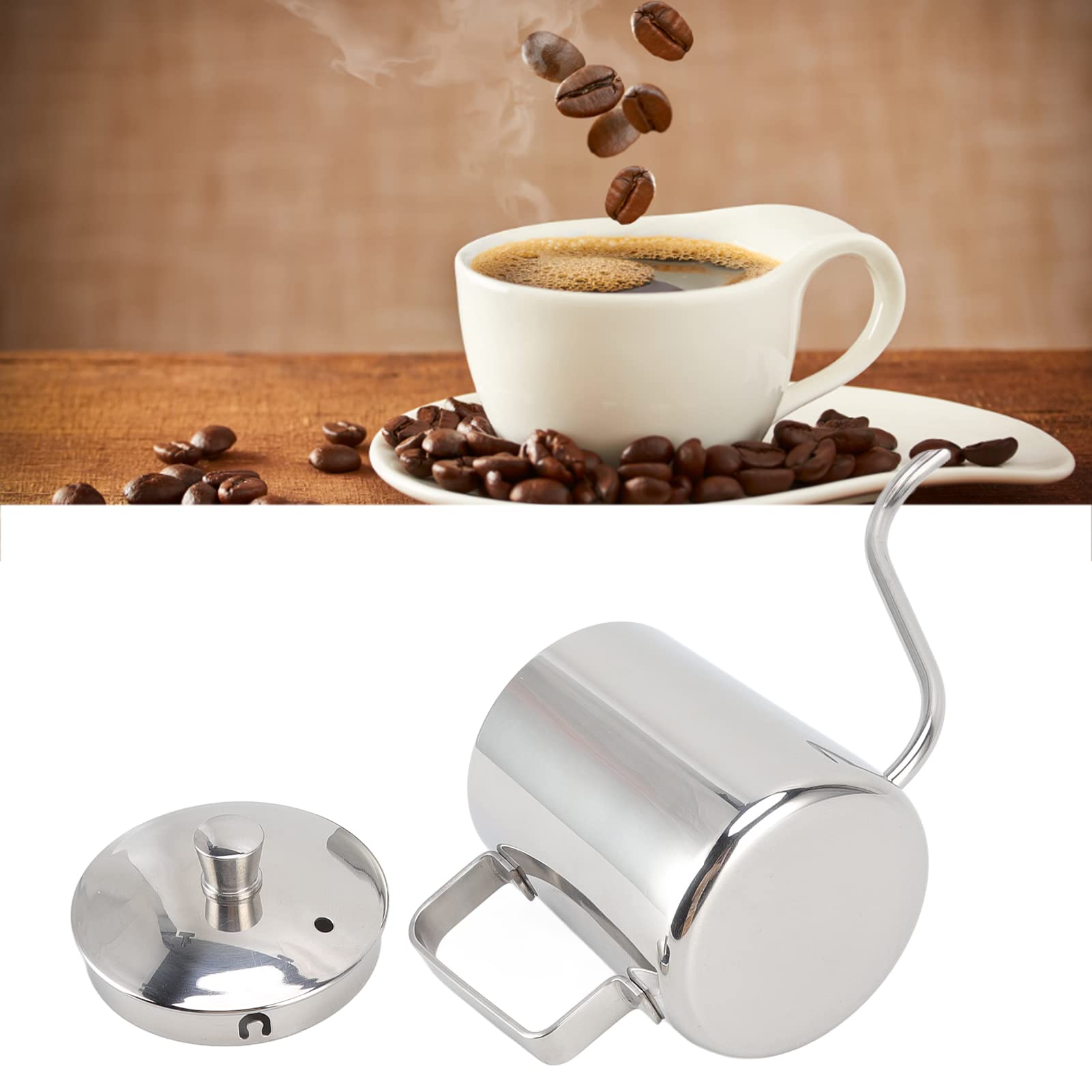Premium Stainless Steel Pour Over Coffee Kettle - 350ml Mini Gooseneck Kettle with Long Narrow Spout for Precise Drip Coffee Brewing | Perfect for Home Baristas, Coffee Enthusiasts & Specialty Coffee Shops