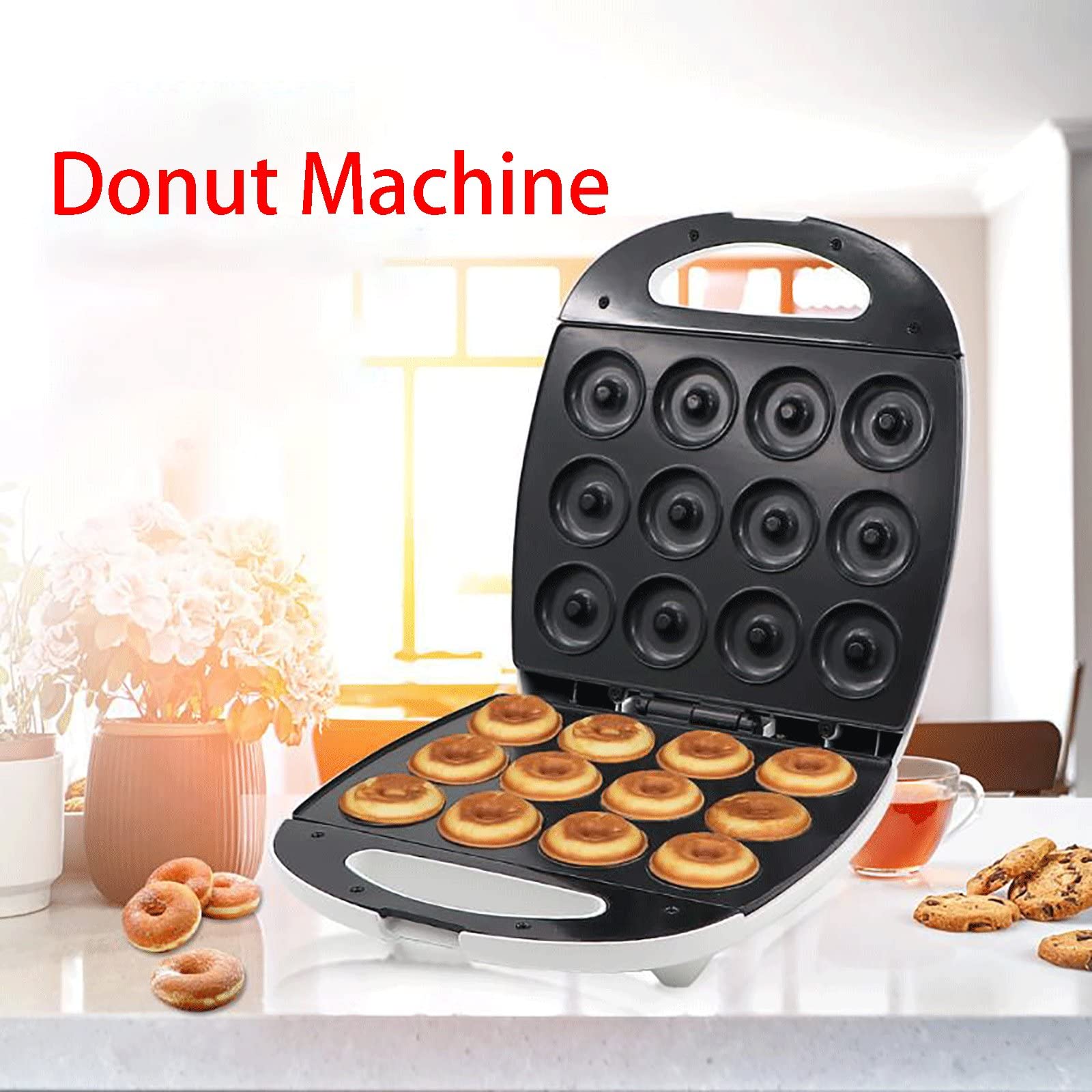 1300W Commercial Electric Donut Maker Machine - 12 Grid Non-Stick Doughnut Baker for Home, Cafe & Bakery - Perfect for Breakfast, Snacks, Parties & Holiday Desserts
