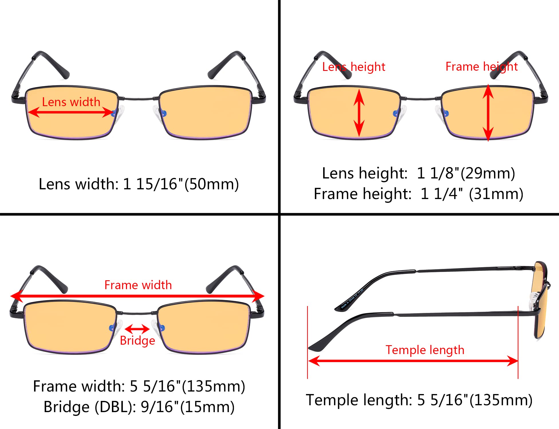 Eyekepper 4 Pack Blue Light Blocking Reading Glasses - Anti Glare Computer Glasses with Memory Titanium Bridge for Men & Women - Perfect for Office Work, Gaming, and Screen Time