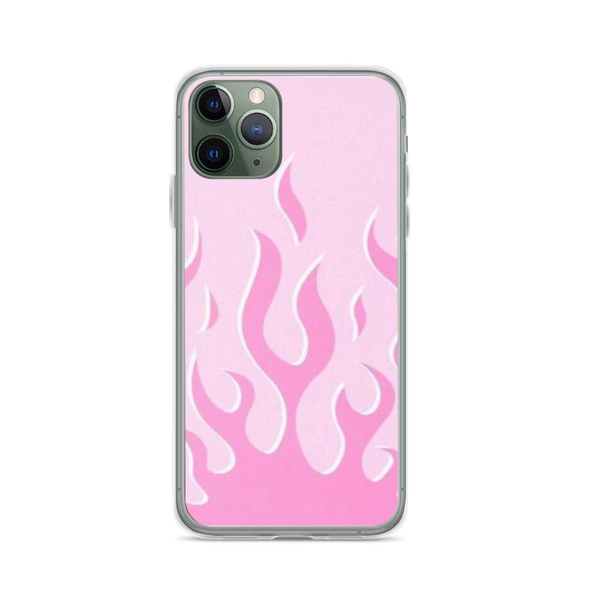 Pink Wildflower Flame Design Shockproof Phone Case for iPhone 15 14 13 12 11 X Xs Xr 8 7 6 6s Plus Pro Max - Stylish Protective Cover for Everyday Use, Travel & Outdoor Activities