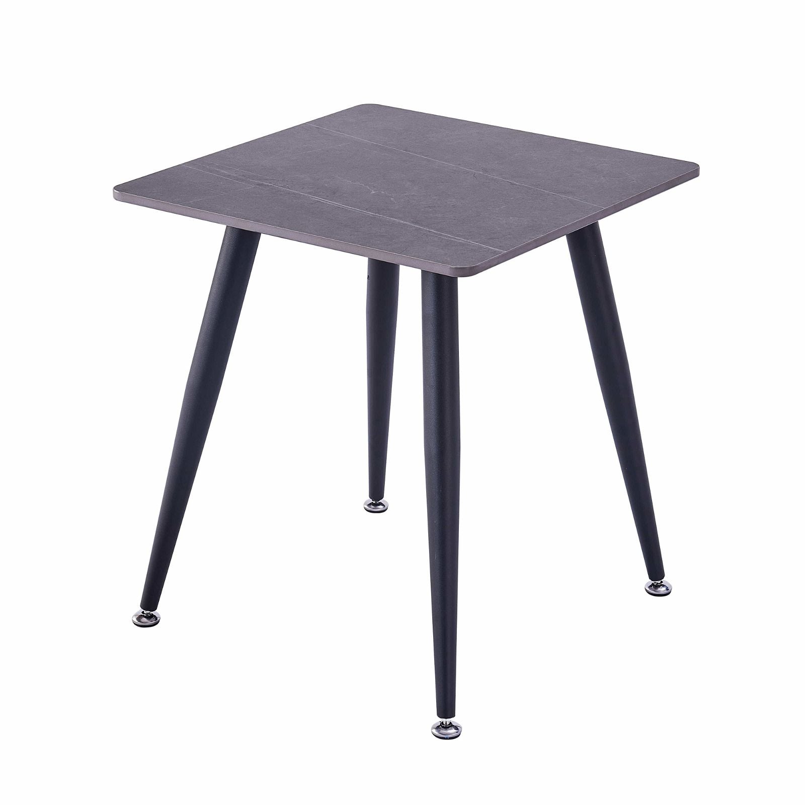 Criterion™ Grey Sintered Stone End Table with Sturdy Metal Legs - Modern Side Table for Living Room, Bedroom & Office Decor