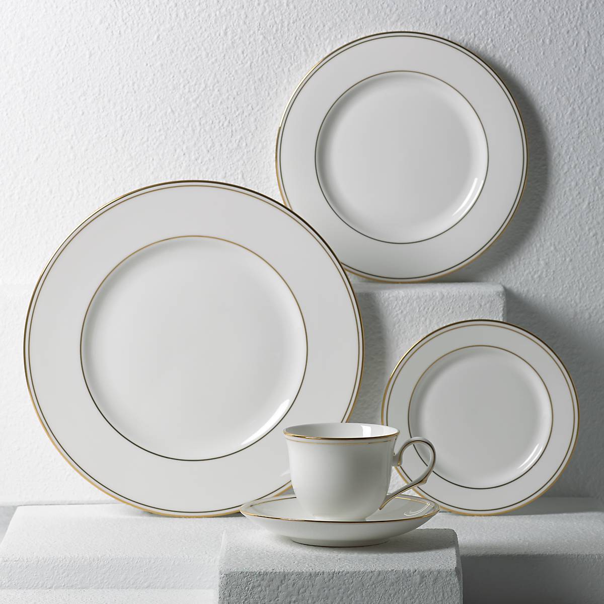 Federal Gold 5-Piece Place Setting - Elegant Dinnerware Set for Formal Dining, Weddings & Special Occasions