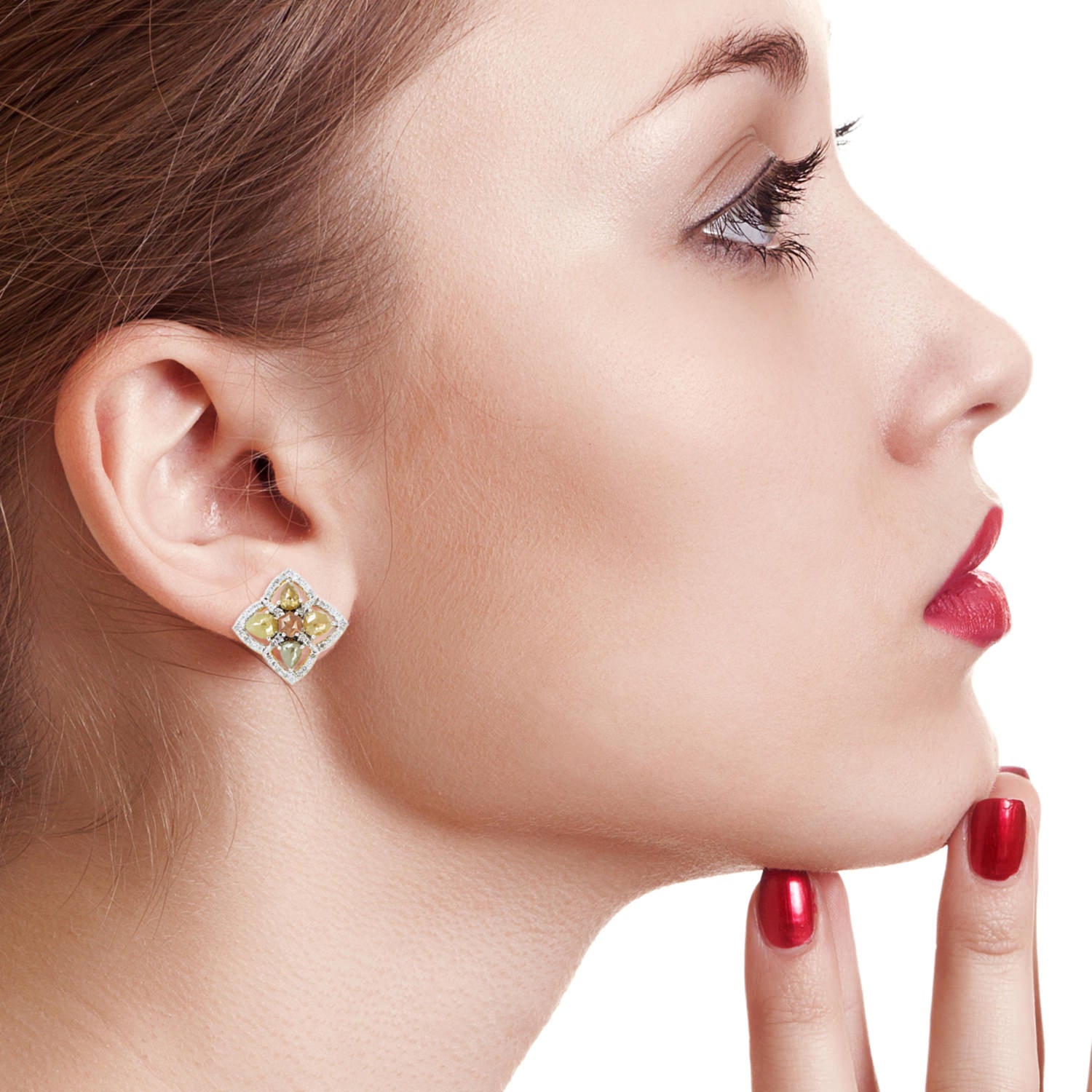 18K Yellow Gold Pear Cut Ice Diamond Stud Earrings for Women – Elegant & Unique Jewelry Gift for Anniversary, Wedding, or Special Occasions