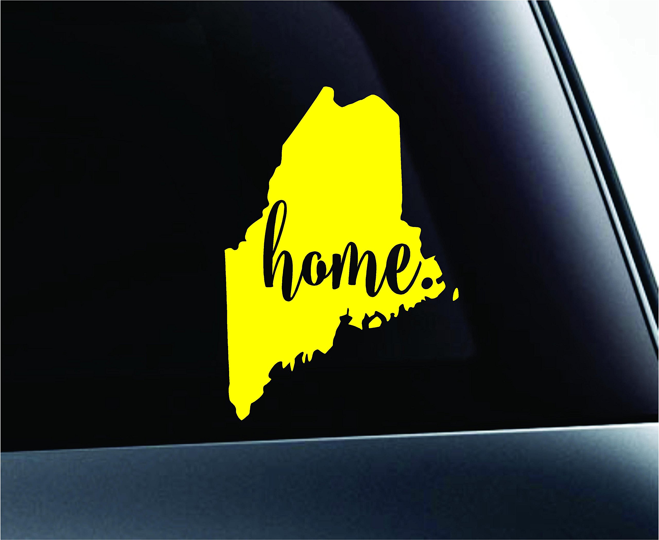 Maine State Augusta Sticker - Yellow Decal for Car, Laptop & Home Decor