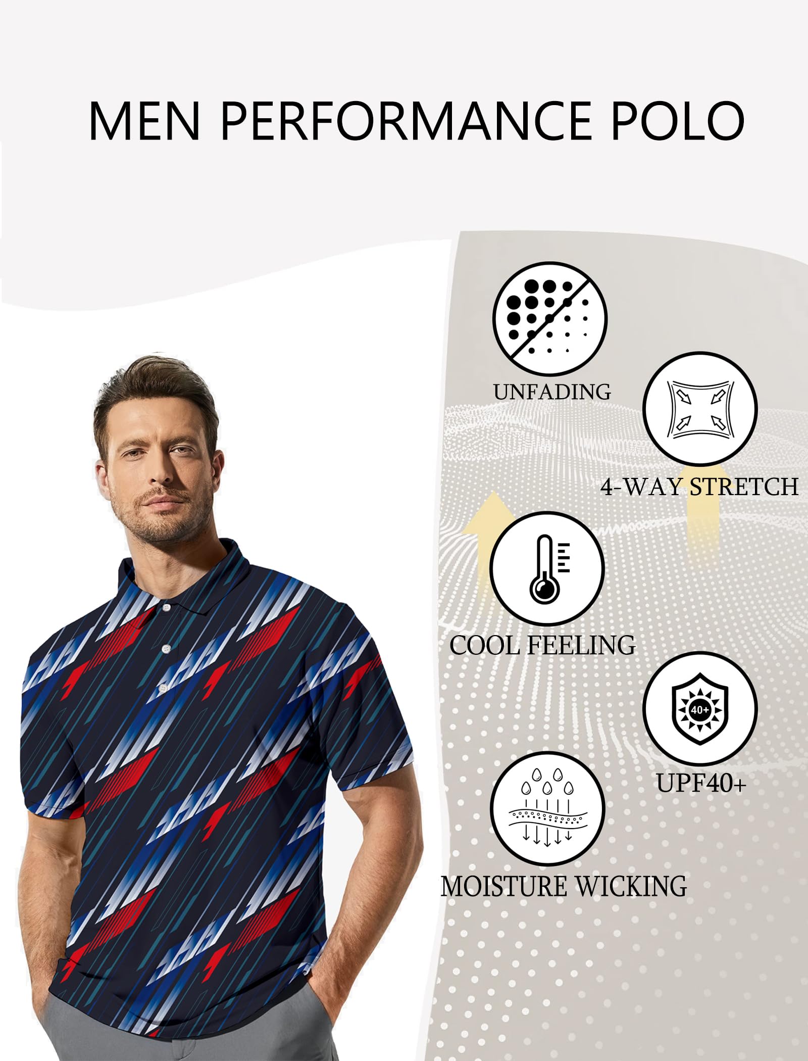 Funny Hawaiian Golf Polo Shirt for Men - Dry Fit & Breathable for Golf & Casual Wear