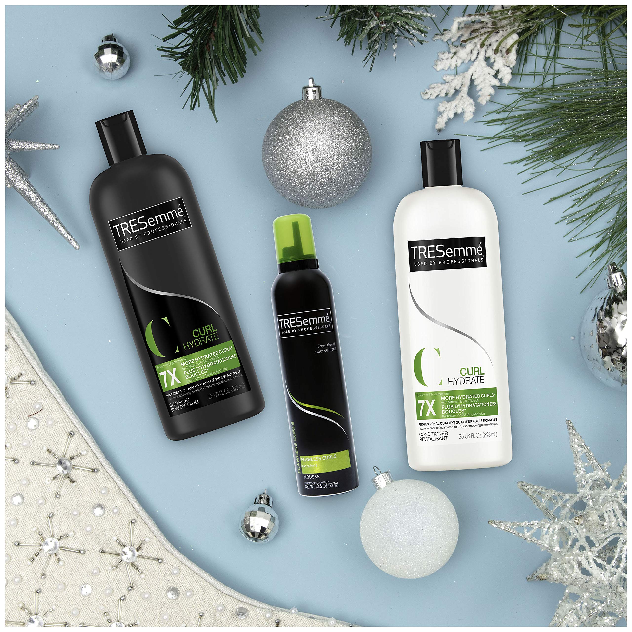 TRESemmé Curly Hair Shampoo, Conditioner & Mousse Gift Set for Defined Curls - Perfect for Daily Hair Care & Special Occasions