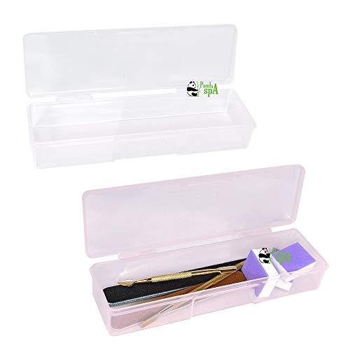 Professional Manicurist Tool Box - PandaSpa Portable Nail Pedicure Kit for Salon & Home Use (2-Pack, Purple + Clear) - Perfect for Nail Technicians, DIY Manicures & Travel Essentials