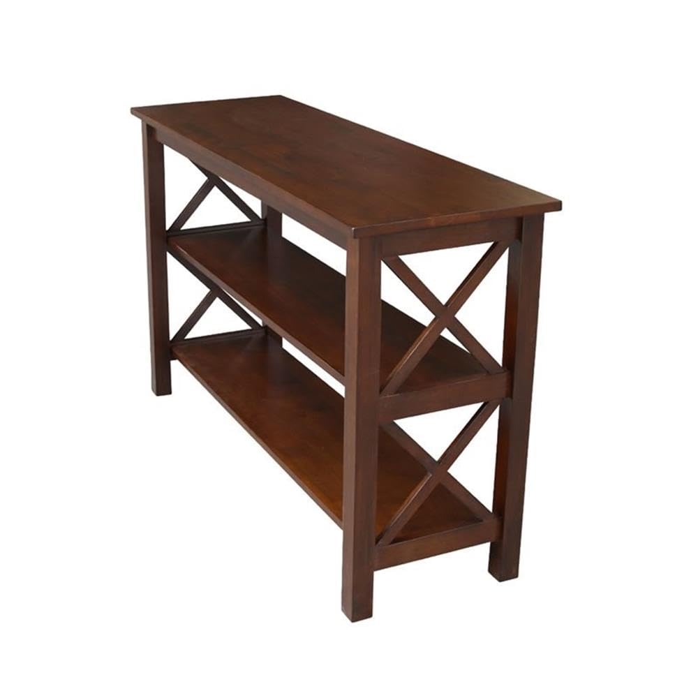 Pemberly Row Solid Mahogany Wood Traditional Console Table - Elegant Entryway Furniture for Hallway, Living Room & Foyer Decor