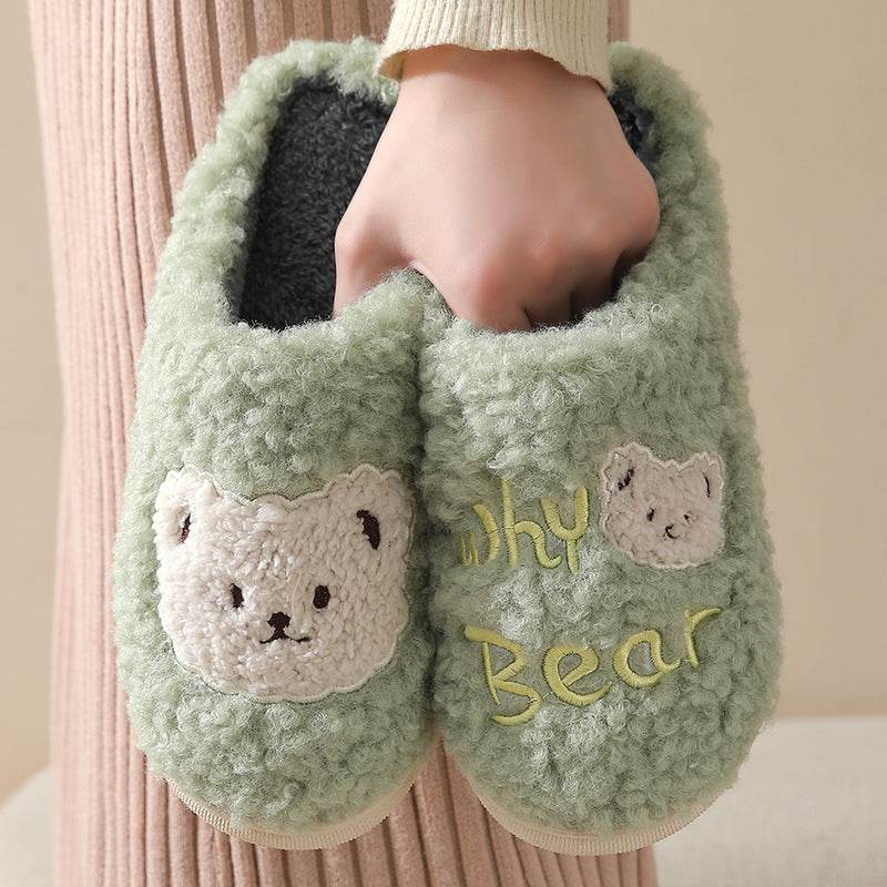 Cozy Fuzzy Plush Bear Slippers for Women & Men - Soft Warm Winter House Shoes with Non-Slip Soles - Perfect for Indoor Comfort, Lounge Wear & Gift Giving