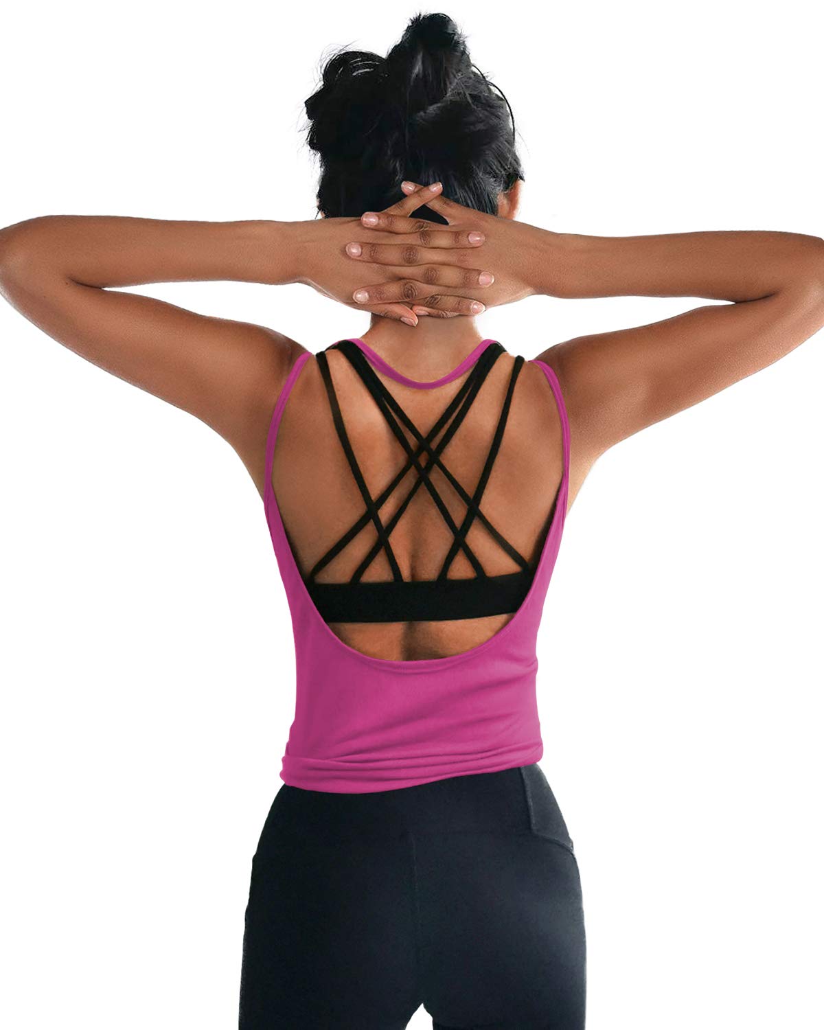 OYANUS Women's Summer Workout Tops - Sexy Backless Yoga Shirts, Open Back Activewear for Running, Sports & Gym - Breathable Tank Tops for Yoga, Pilates & Fitness Training