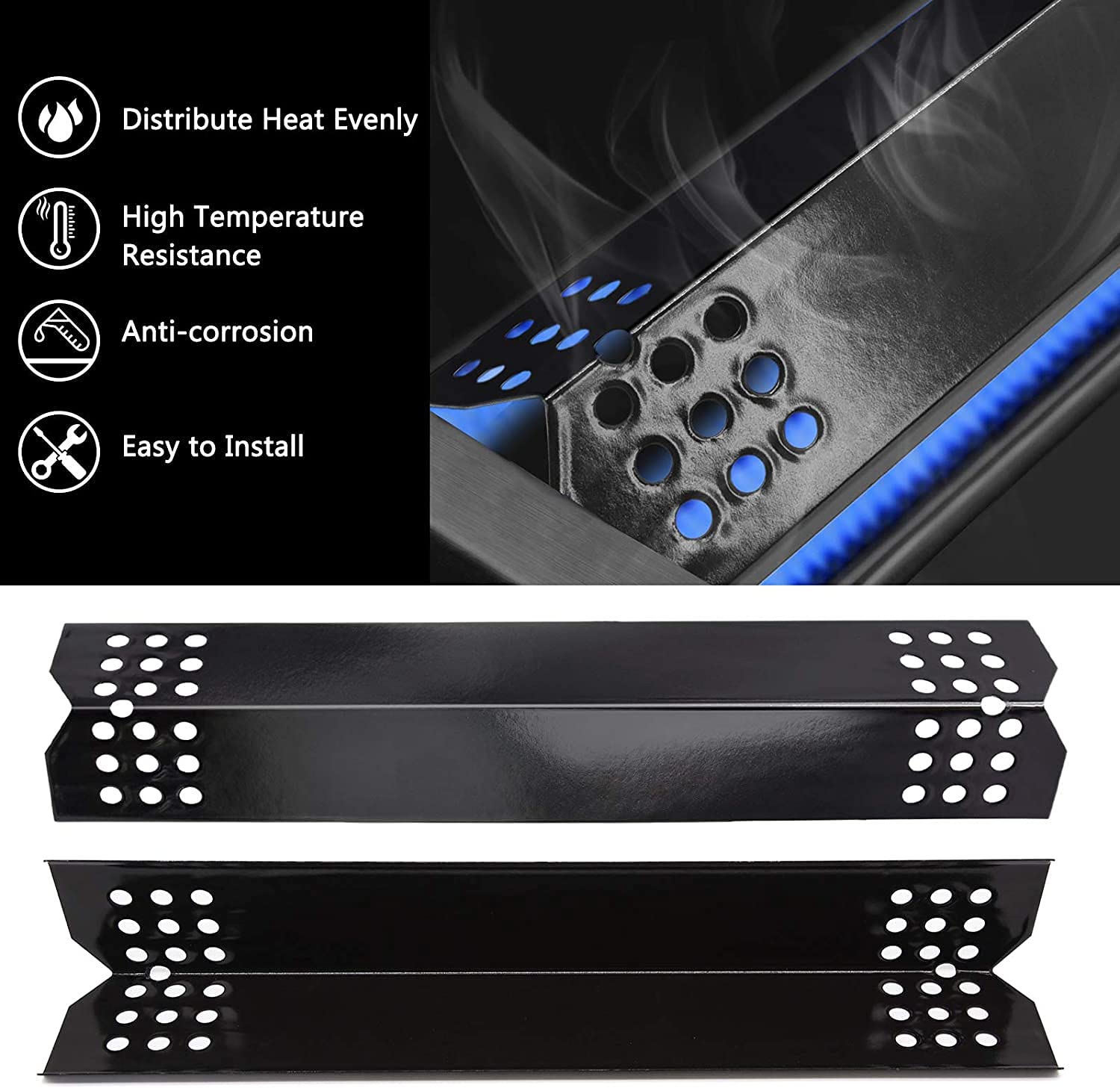 Nexgrill 720-0896B 720-0896E 720-0896C Deluxe 6 Burner Grill Replacement Parts - 6-Pack Flame Tamers, Grill Burners & Igniters Compatible with Nexgrill 720-0882A 720-0896 720-0925 - Perfect for Outdoor BBQ, Backyard Grilling & Patio Cooking
