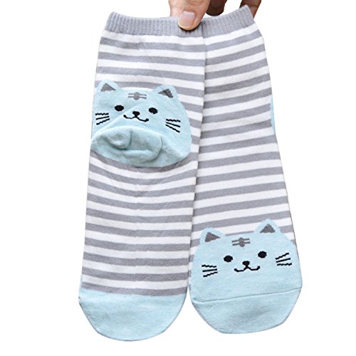3D Striped Cartoon Cat Socks for Women - Cute Animal Print Cotton No Show Socks with Paw Prints - Perfect for Casual Wear, Gym, Sports and Everyday Outfits