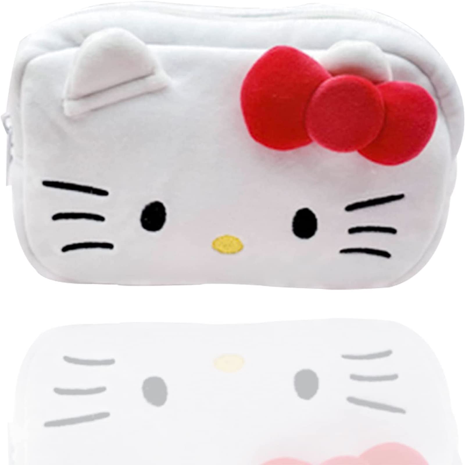 Cute Kitty Cosmetic Bag for Women & Girls - Kawaii Anime Cartoon Makeup Pouch with Large Capacity - Perfect for Travel, School, and Daily Beauty Essentials Storage