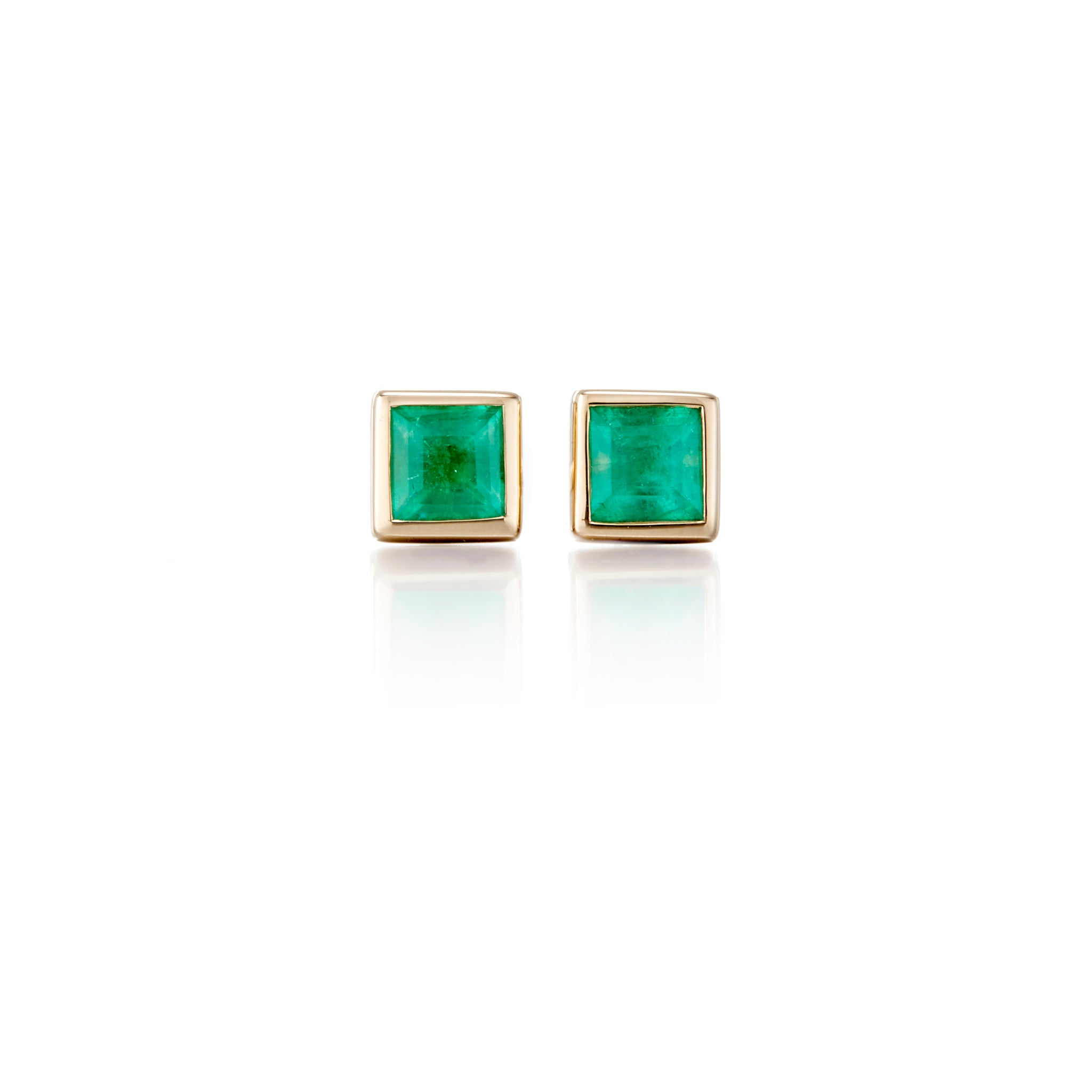 Mini Princess Cut Emerald Earrings for Women – Elegant Jewelry Gift for Weddings, Parties & Special Occasions