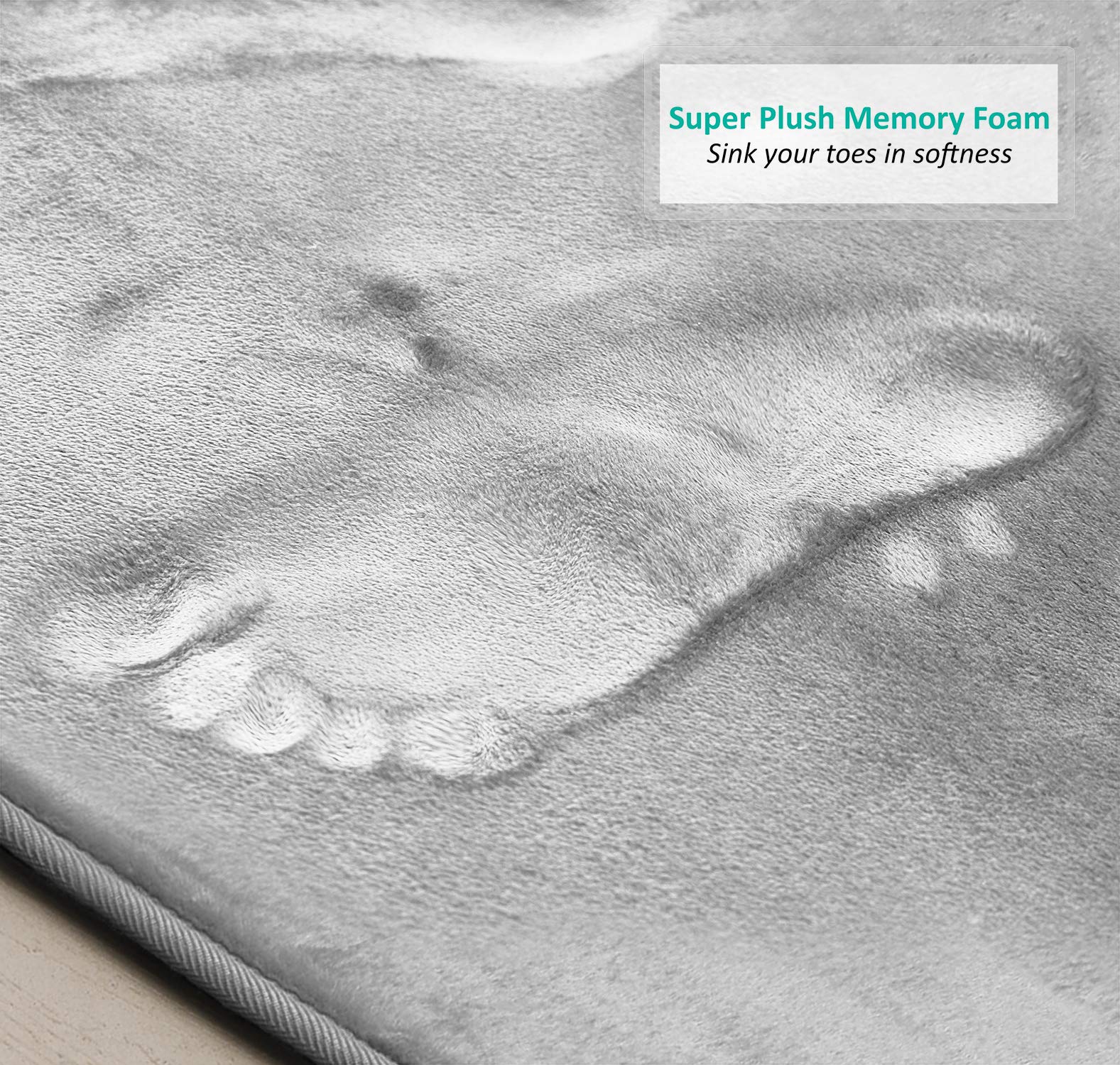 Clara Clark Memory Foam Bath Mat Set - 3 Piece Non-Slip Absorbent Velvet Bathroom Rugs (20