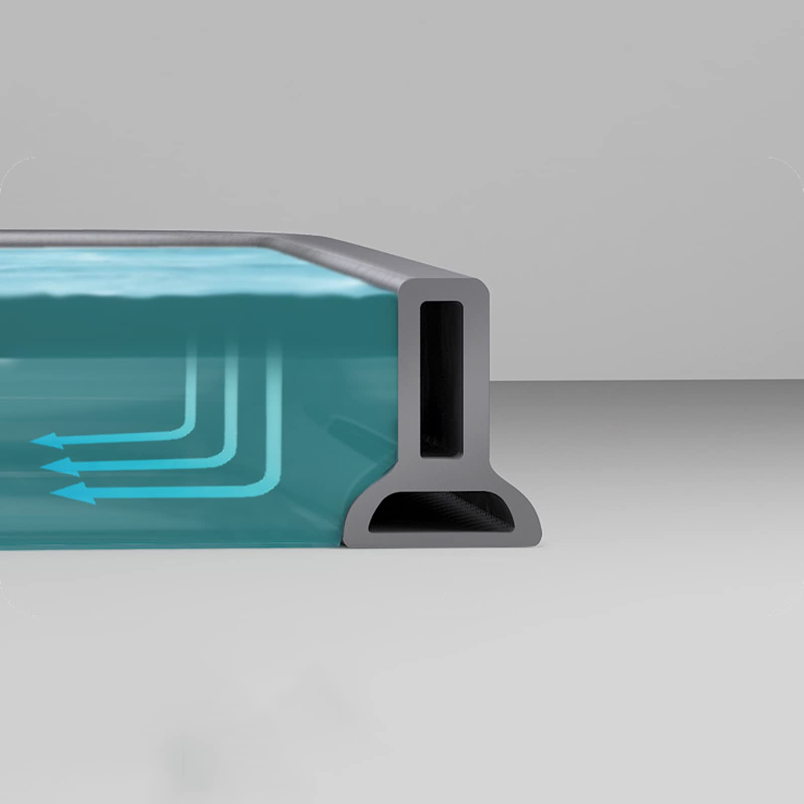 Waterproof Silicone Shower Threshold Barrier - Collapsible Bathroom & Kitchen Water Dam Strip for Dry & Wet Separation - Ideal for Showers, Bathtubs, and Floor Partitioning to Prevent Water Leakage