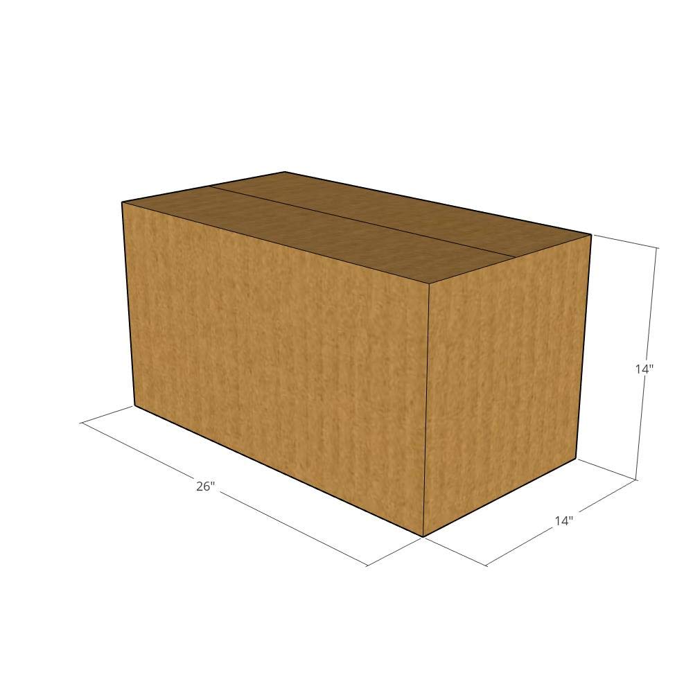 15 New Corrugated Shipping Boxes 26x14x14 Inches - 32 ECT Strength for Moving, Storage & Packaging - Perfect for Home, Office & E-commerce Shipping