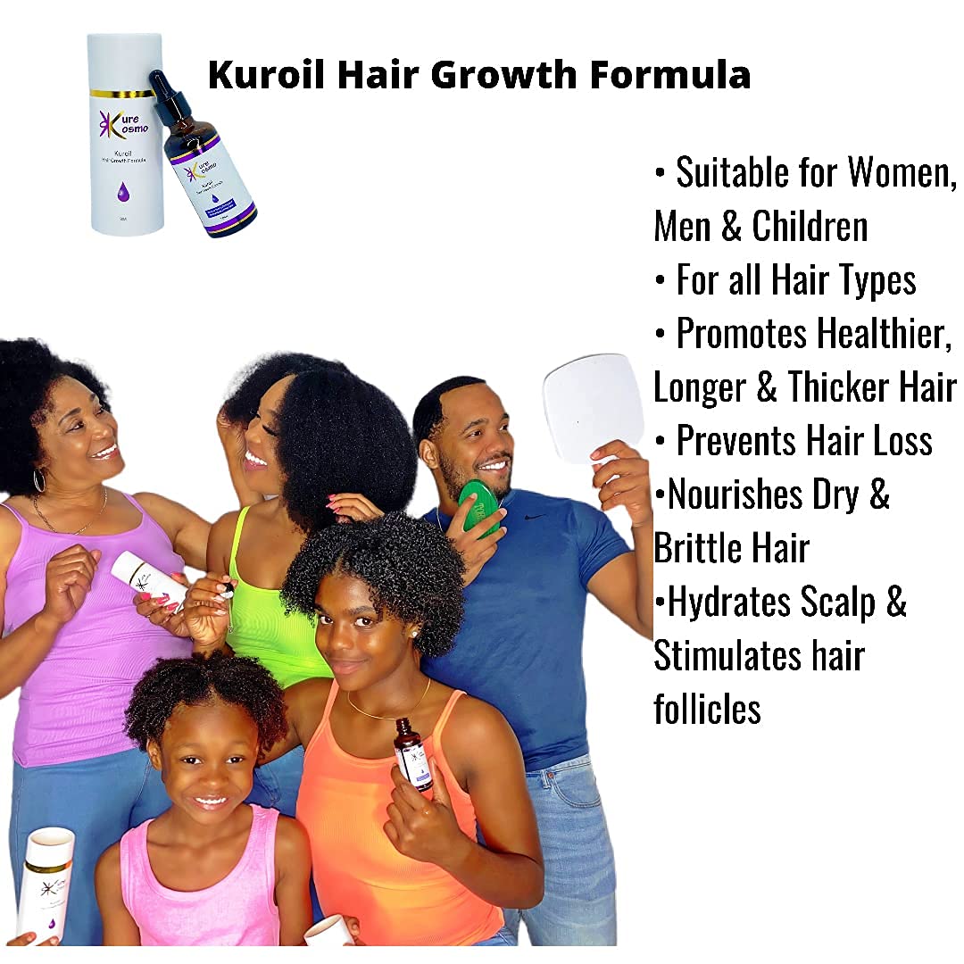 BRIRILINE Kure Kosmo Kuroil Hair Growth Formula - 100% Pure & Natural, Fast Hair Regrowth Treatment for Men & Women, Thickening & Restoring Damaged Hair, 50ml - Perfect for Daily Scalp Massage & Hair Care Routine
