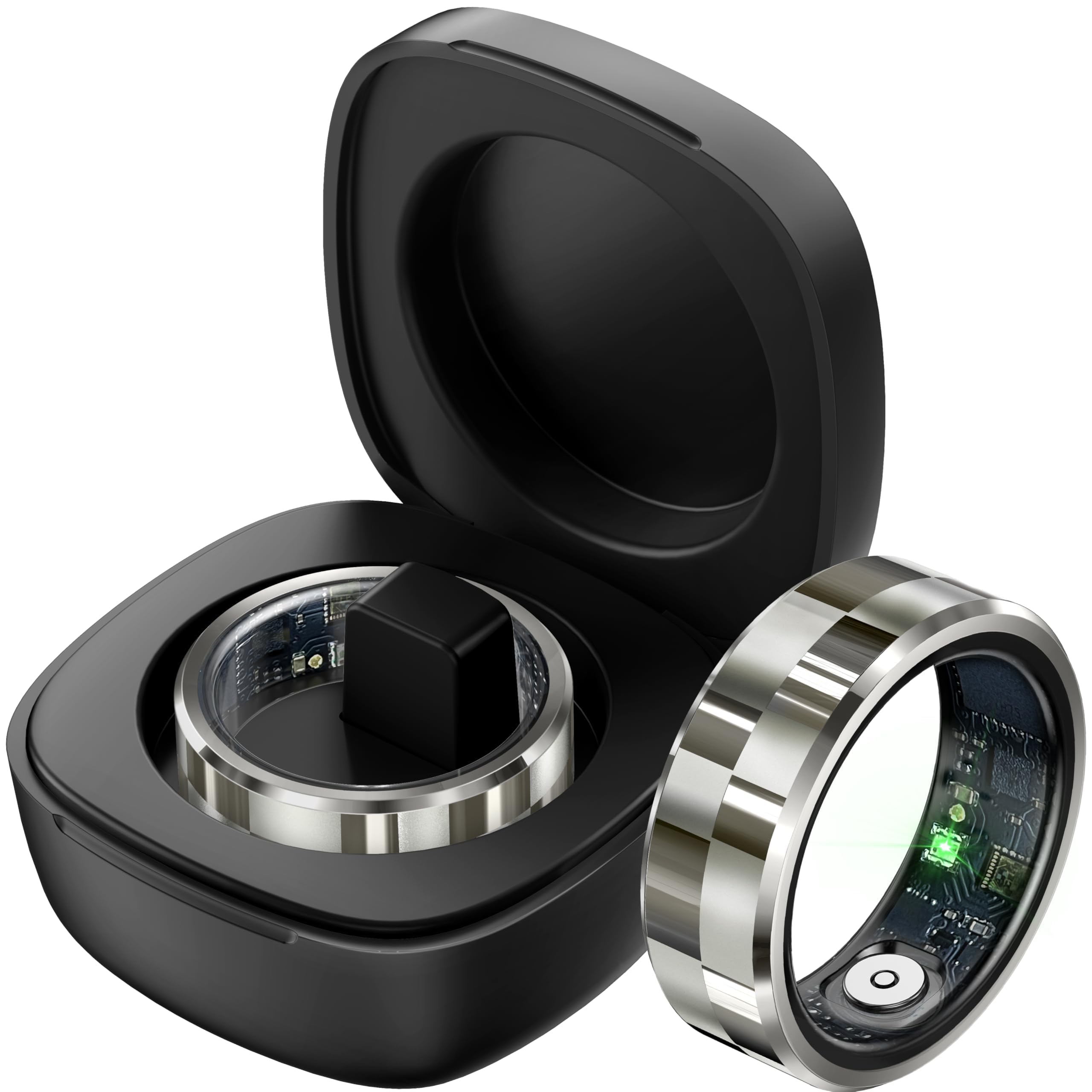 Smart Ring Fitness Tracker with Heart Rate Monitor, Sleep Tracking & TikTok Control - Blood Pressure, Step & Calorie Counter for Women & Men (Includes Charging Case) - Perfect for Workouts, Sleep Analysis & Social Media Control