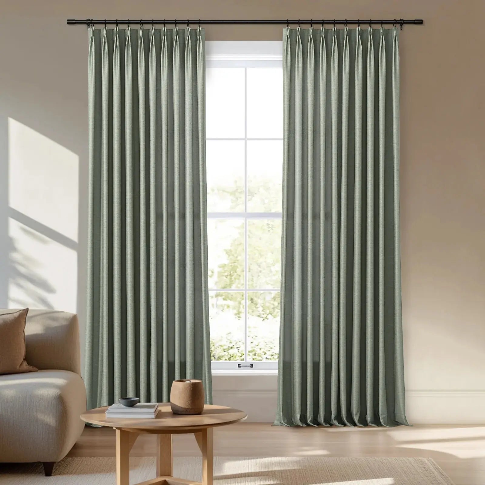 Luxury Veda Luster Cotton Velvet Pleated Curtains - Blackout Drapes for Living Room, Bedroom & Home Decor | Soft & Elegant Window Treatments for Enhanced Privacy & Light Control