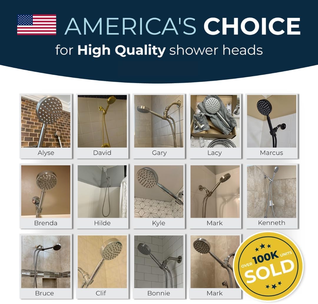 HammerHead Showers® All Metal 72 Inch Extra Long Shower Hose - Matte Black Universal Replacement for Handheld Shower Heads | Durable Bathroom Upgrade for Spa-Like Experience