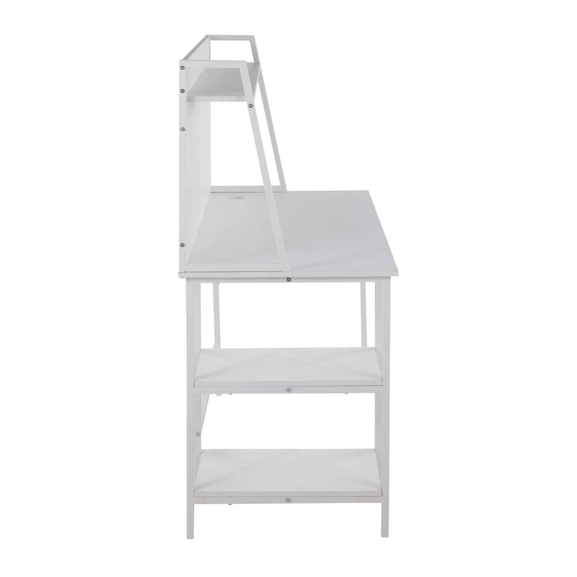 LumiSource Geo Shelf Desk - Modern Home Office & Computer Desk with Storage, Small Space Bedroom & Gaming Desk - Perfect for Work, Study & Gaming Setup