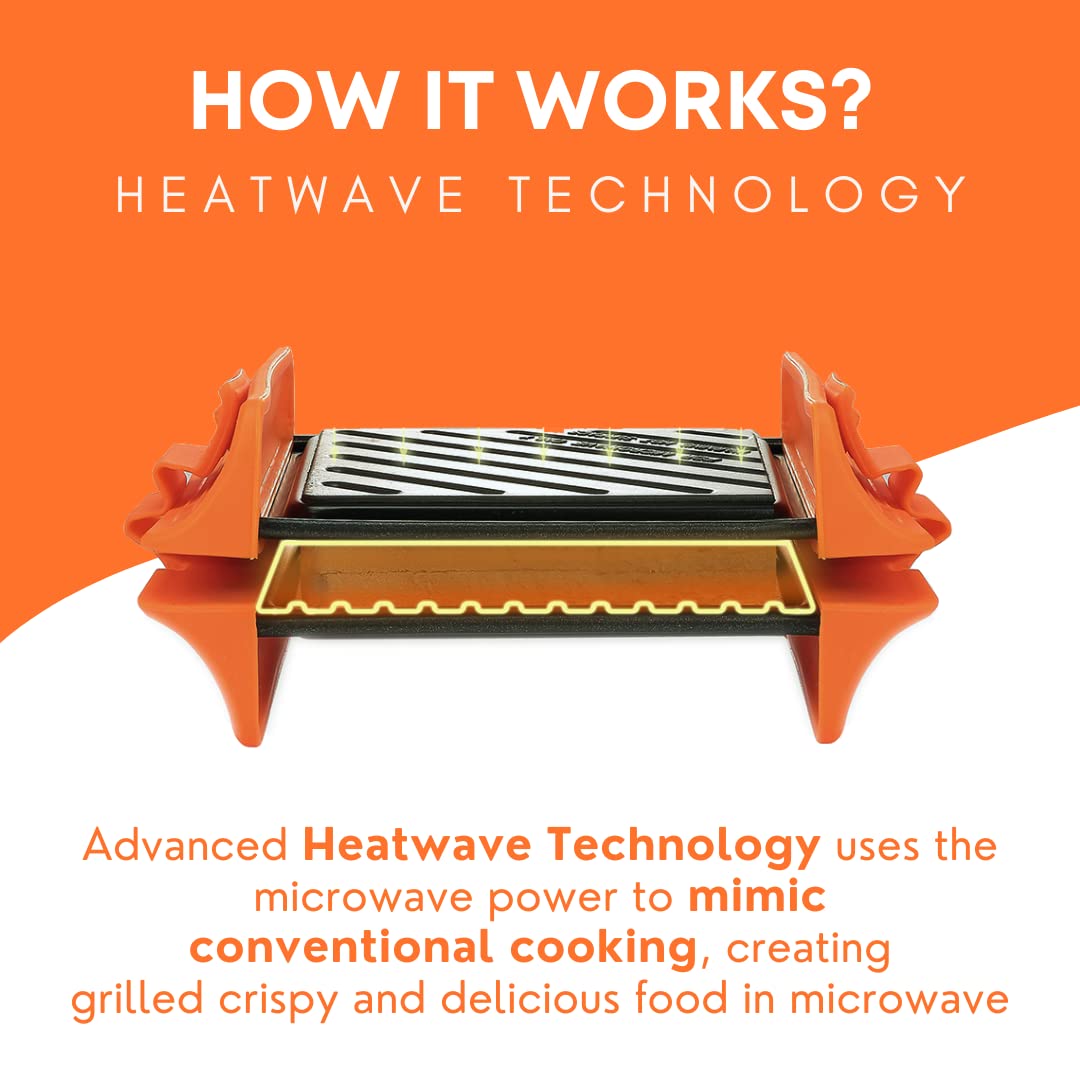 Microwave Sandwich Maker & Panini Press - Fast Cooking & Dishwasher Safe Grill Tray for Quick Meals, Breakfast, and Office Lunches