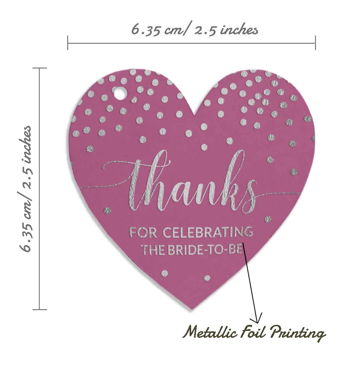 50pcs Real Silver Foil Bridal Shower Favor Tags - Thank You Gift Tags for Bride to Be Celebration - Perfect for Wedding Favors, Bridal Party Decorations & Special Event Invitations
