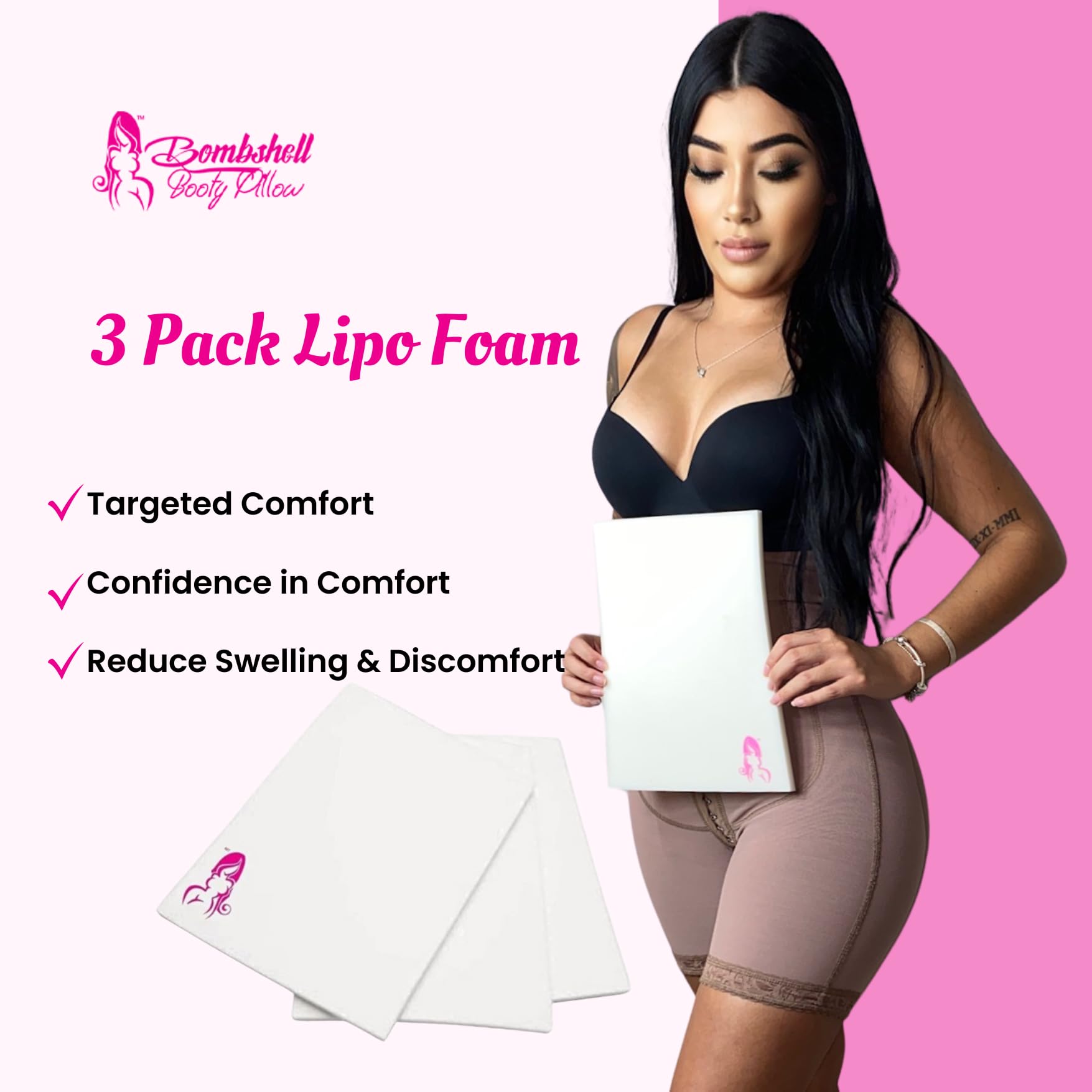 Post Surgery BBL Pillow - Comfortable Butt Pillow for Sitting After Brazilian Butt Lift, BBL Recovery Supplies Kit for Driving & Car Use - Ideal for Post-Op Comfort & Pain Relief