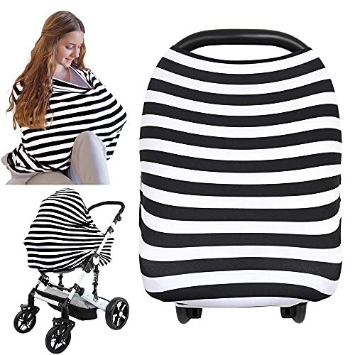 Premium Baby Car Seat Covers - Universal Nursing Cover for Breastfeeding, Infant Car Seat & Stroller Protection (BFF Black) | Perfect for Travel, Shopping & Outdoor Adventures