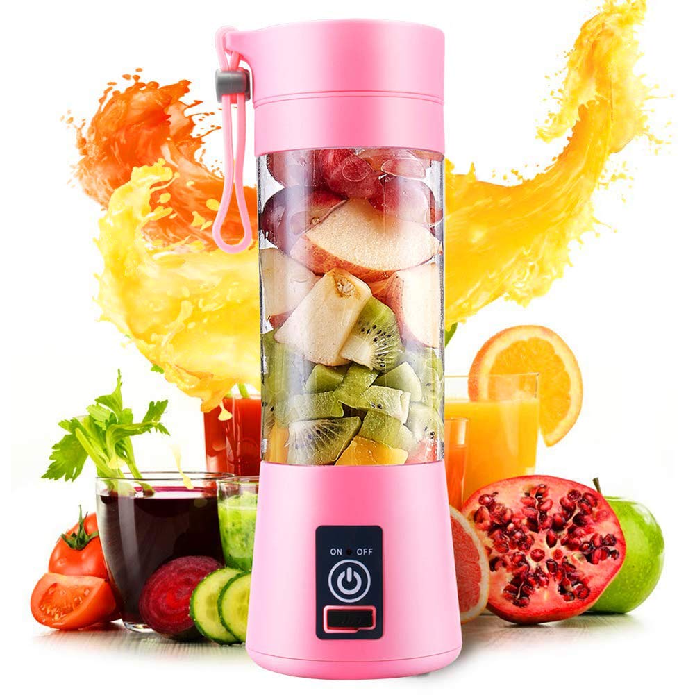 Portable USB Rechargeable 4-Blade Electric Juice Blender for Fruits & Vegetables - Perfect for Smoothies, Shakes & Healthy Drinks at Home, Office or Travel