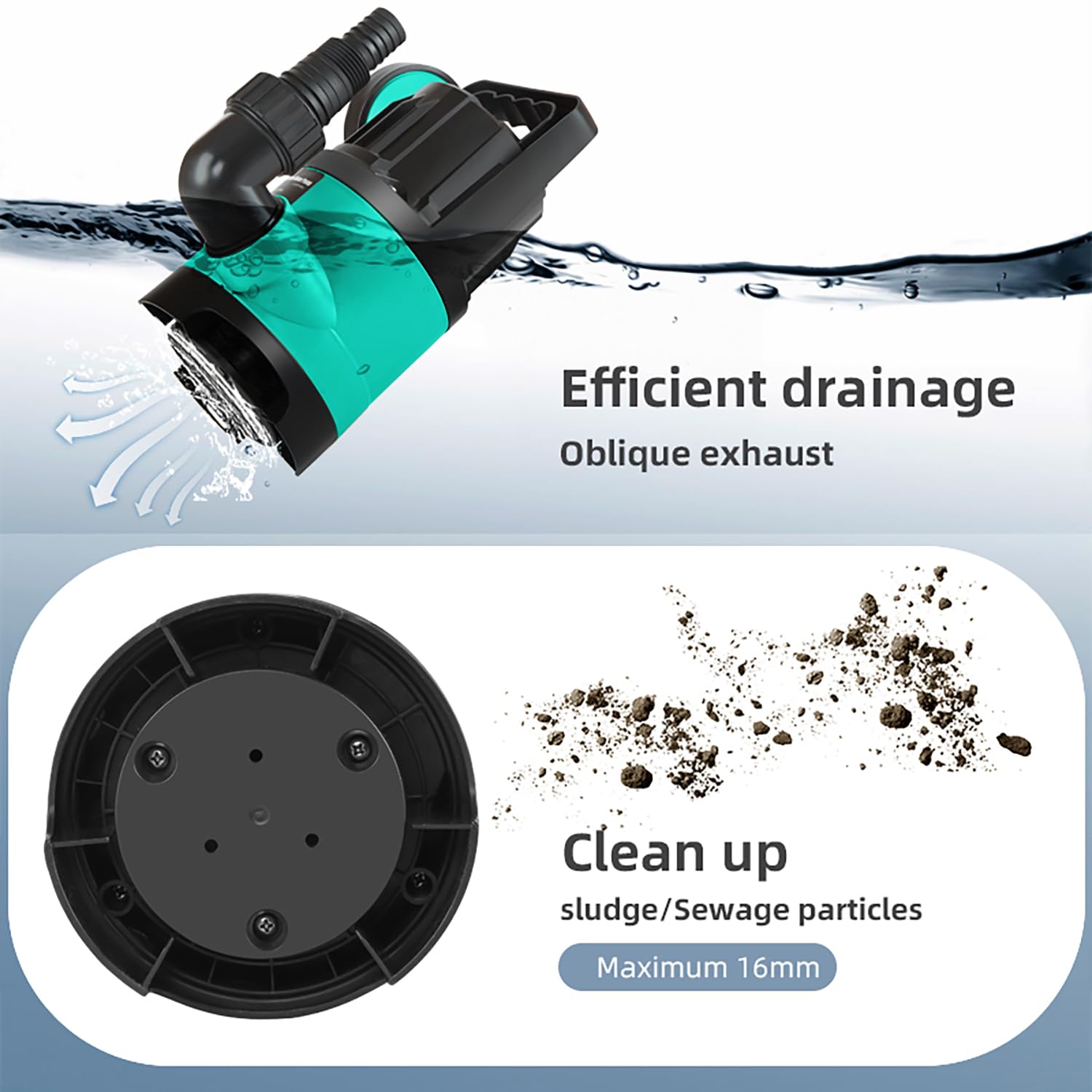 Prostormer 2000GPH 1/2 HP Submersible Sump Pump with Built-in Float Switch - Portable Utility Water Pump with 15ft Cord - Ideal for Swimming Pool, Garden, Bathtub & Pond Draining - Heavy Duty Water Removal for Floods, Basements & Emergency Use