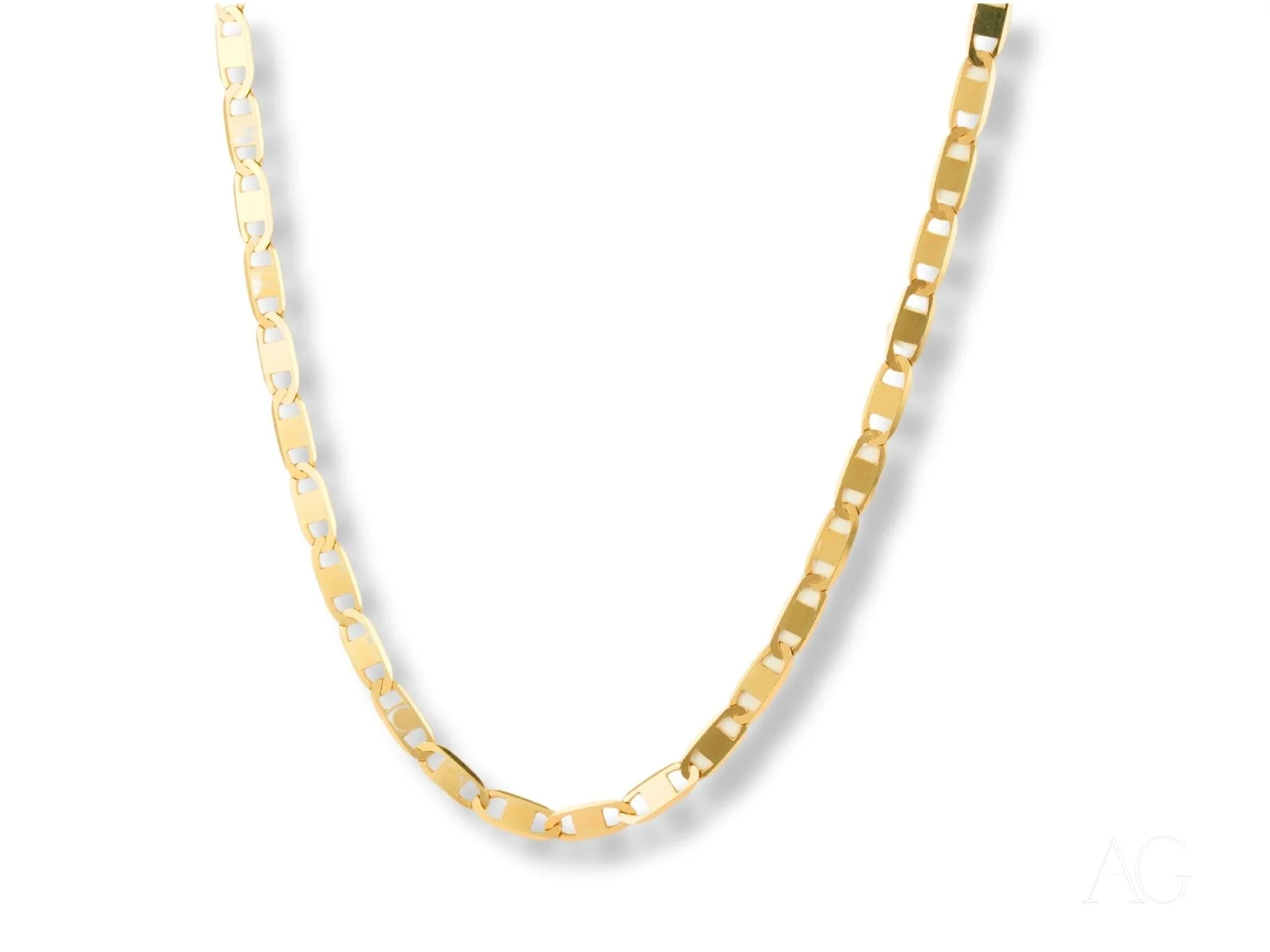 18K Yellow Gold Flat Piastrine Necklace – Elegant & Timeless Jewelry for Women | Perfect for Weddings, Parties & Everyday Wear