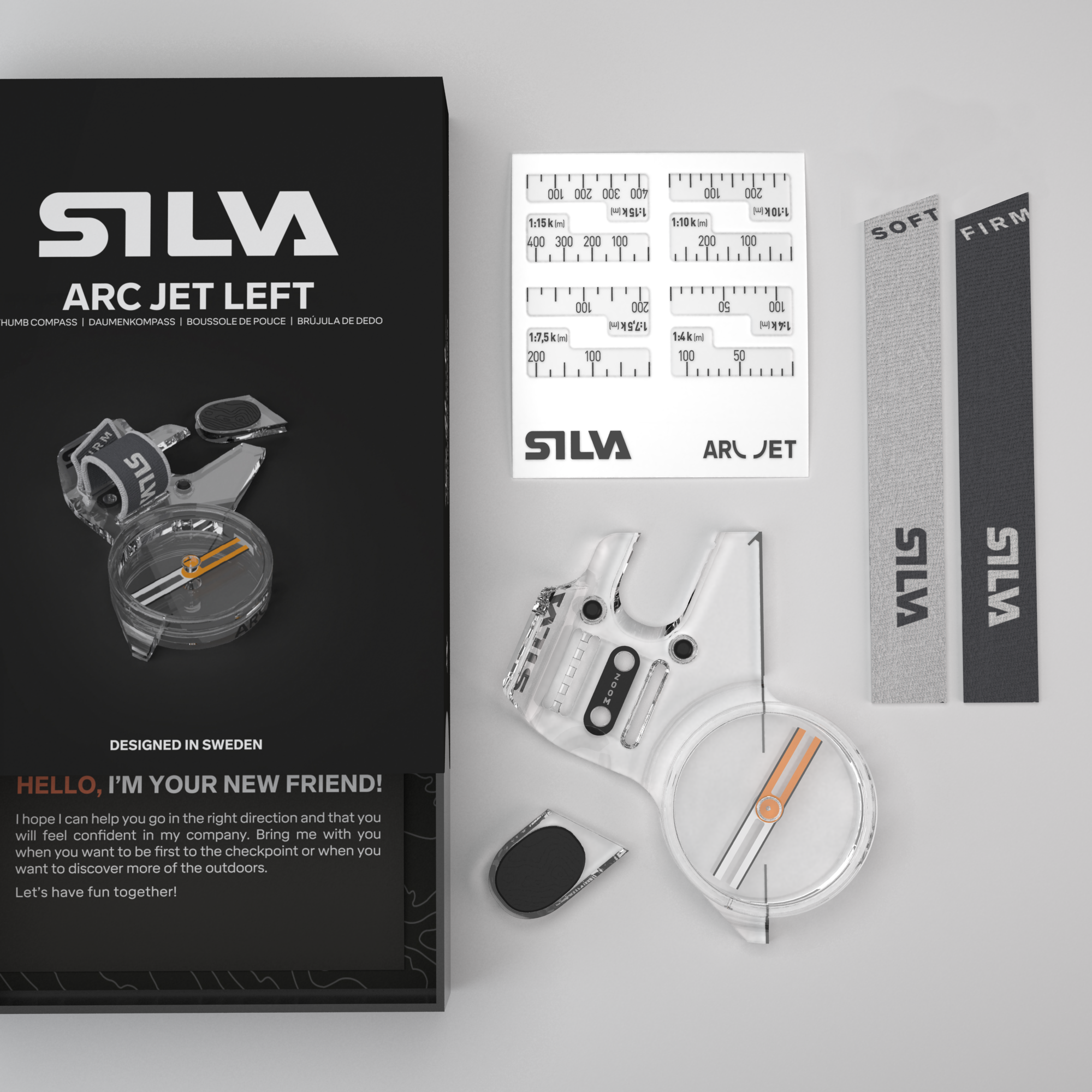 Silva Arc Jet Left Handed Compass - Precision Navigation for Hiking, Camping & Outdoor Adventures