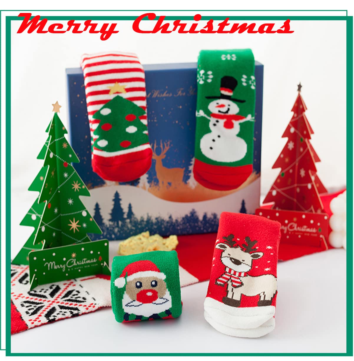YXBQueen Christmas Socks for Kids - Cozy Fuzzy Holiday Crew Socks for Toddlers, Baby Girls & Boys - Soft Cotton Christmas Stocking Stuffers - Perfect for Xmas Parties, Family Gatherings & Winter Celebrations