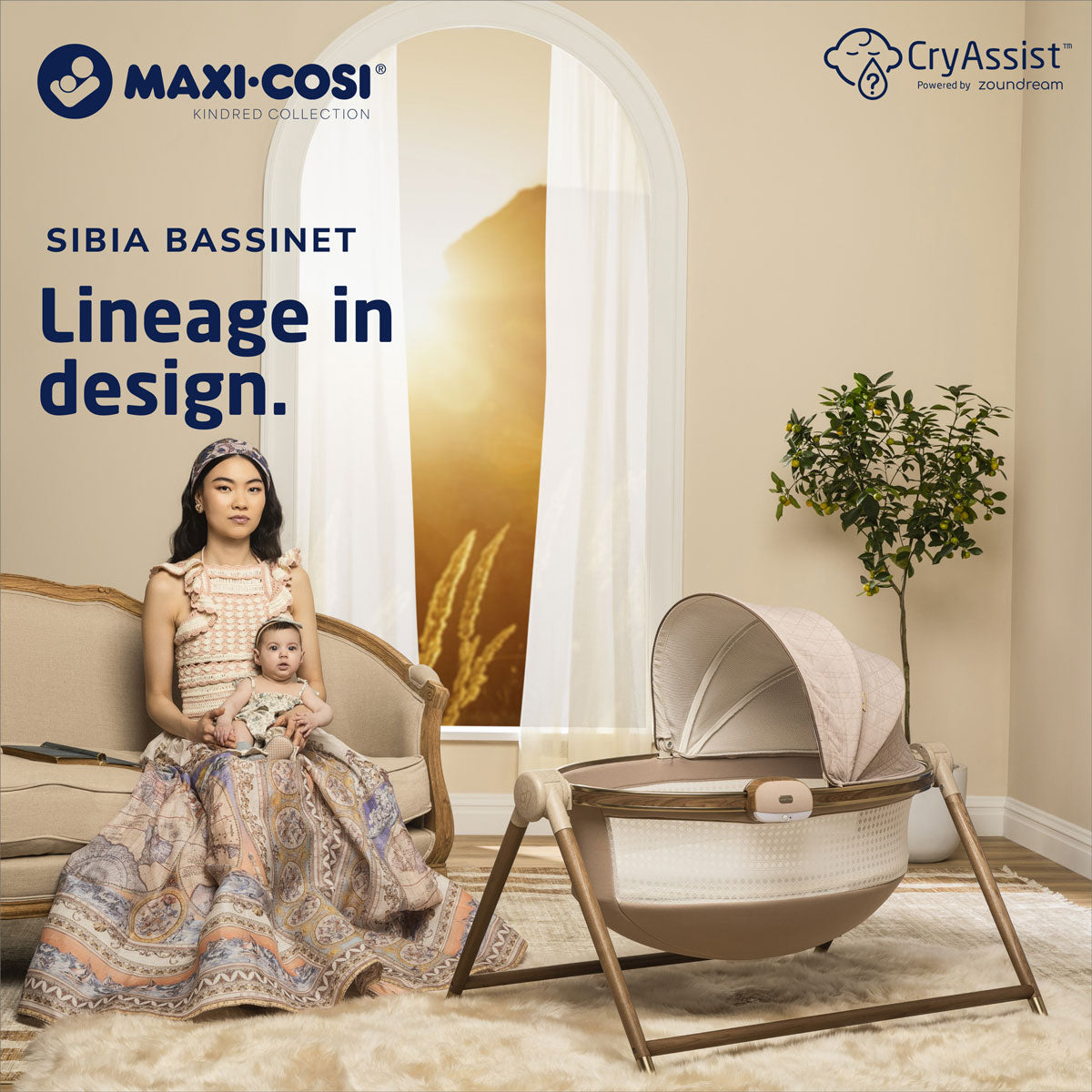 Maxi Cosi Sibia Bassinet - Portable Baby Crib for Newborns & Infants | Lightweight & Compact for Travel, Nursery, Bedside Sleeping | Safe & Comfortable Infant Bed with Breathable Mesh Walls