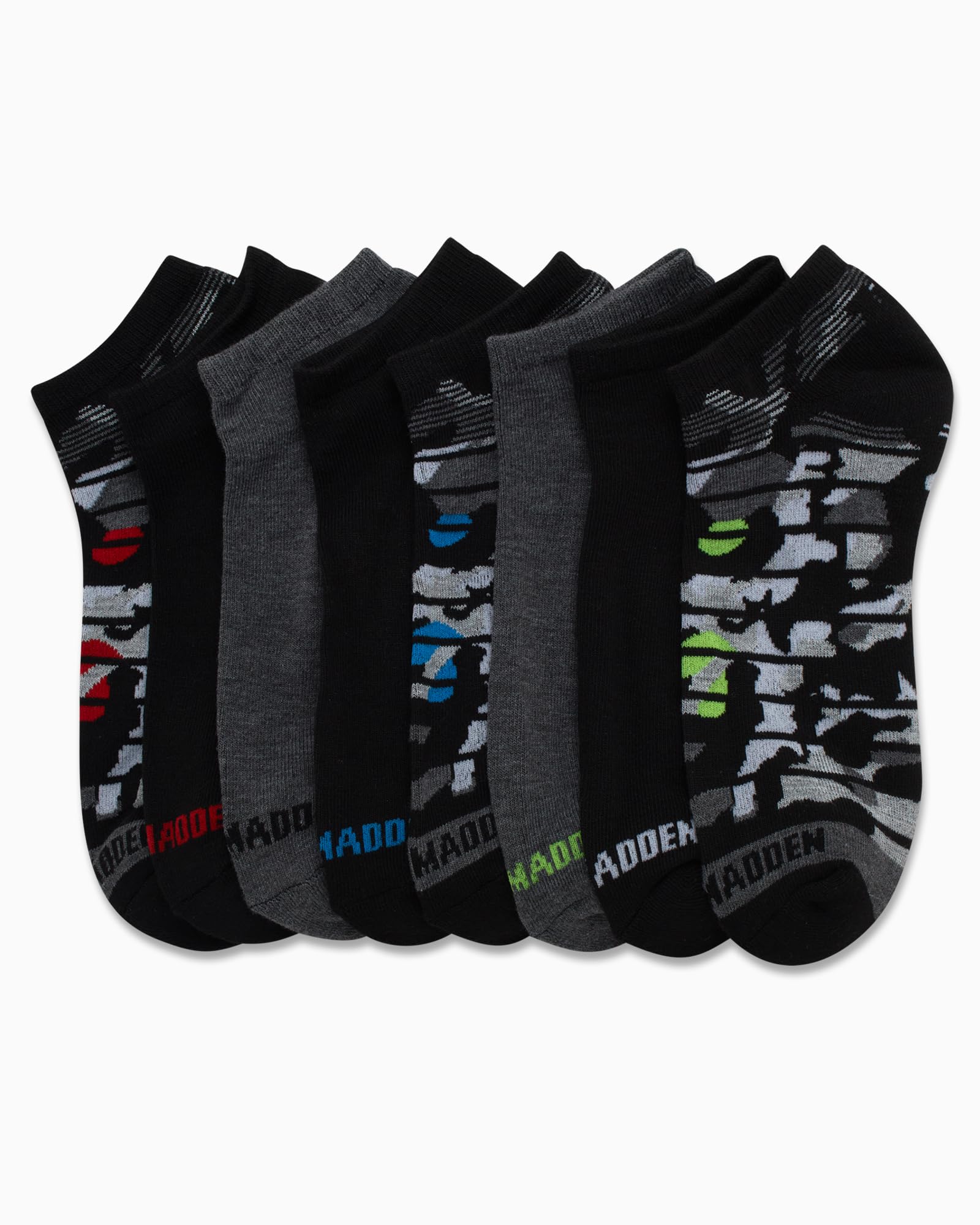 Steve Madden Men's Low Cut No Show Athletic Socks 8-Pack - Half Cushioned Performance Ankle Socks for Shoe Size 10-13 - Perfect for Running, Gym & Casual Wear