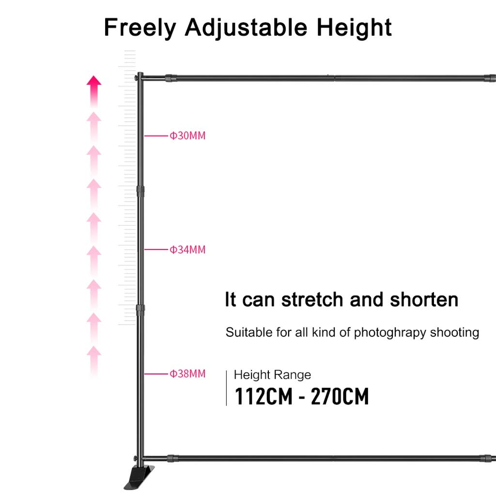 NANZU Double-Crossbar Backdrop Stand for Photo Studio - Perfect for Green Screen & Video Shooting