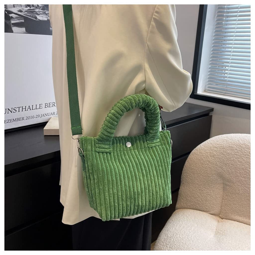 Women's Corduroy Shoulder Bag - Small Crossbody Purse, Casual Tote & Messenger Handbag for Daily Use, Work, Travel & Shopping