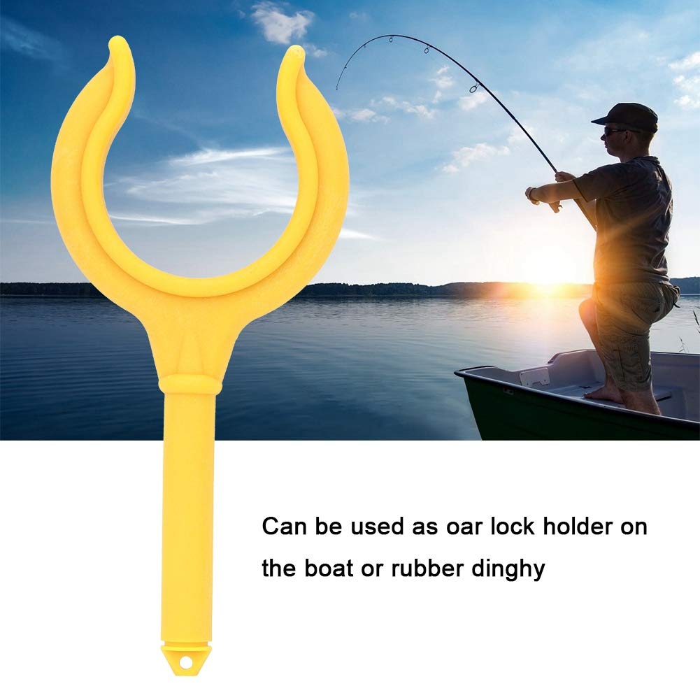 2-Pack Astibym Boat Oar Locks - Durable Rubber Fishing Rod Holders & Marine Oarlock Sockets for Rowboats, Kayaks, Water Rafts & Dinghies (Yellow) | Perfect for Fishing, Rowing & Water Sports Accessories