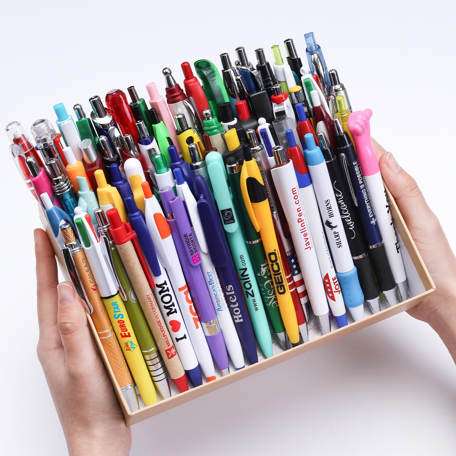 100 Pack Bulk Misprint Pens - Assorted Retractable Click Ballpoint Pens for Smooth Writing - Office, School, Server Use - Black Ink Pens for Everyday Writing Needs